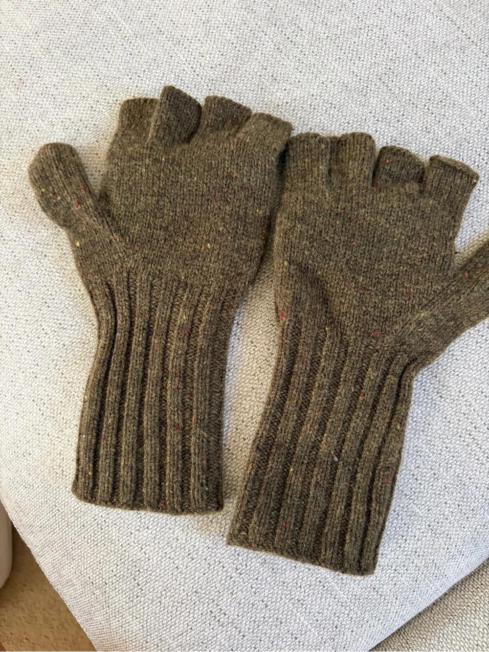 Madewell Olive Green Convertible Wool Mittens Fingerless Gloves